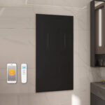 QH-GD Black Serie glazen infraroodpaneel 60 x 120 cm - 700Watt badkamer situatie