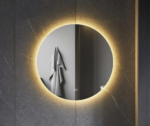 ronde spiegel 100 cm in diameter frameloos met led verlichting rondom en touch bediening voor kleur en anti-condens functie