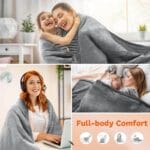 Elektrische fleece omslagdeken - 1 persoons - Grijs - 180 x 150 cm - Afbeelding 8