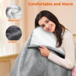 Elektrische fleece omslagdeken - 1 persoons - Grijs - 180 x 150 cm - Afbeelding 9