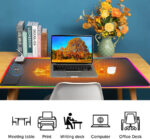 verwarmde bureau onderlegger met draadloze oplaad functie en led strip