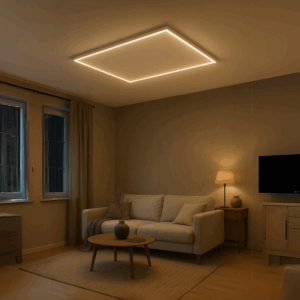 infrarood paneel met verlichting in de woonkamer
