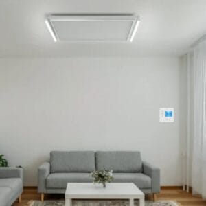 VH Livorno 1200W infrarood verwarmingspaneel met LED verlichting, wit plafondpaneel