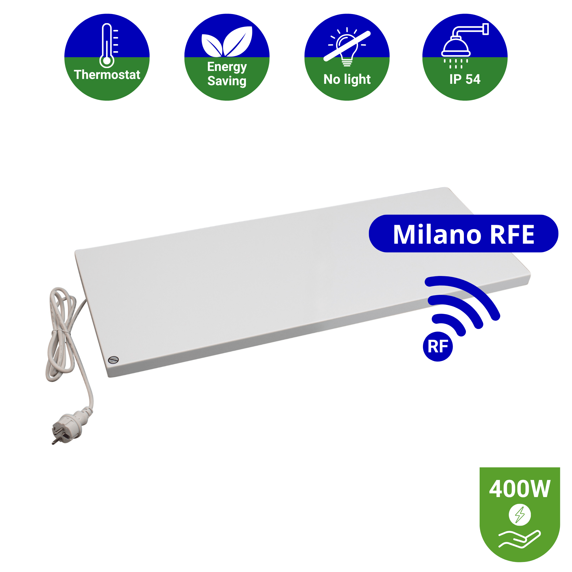 Infrarood paneel 400 watt - Milano RFE - 30 x 100 cm - Plafondpaneel met Echo-ontvanger - Afbeelding 1