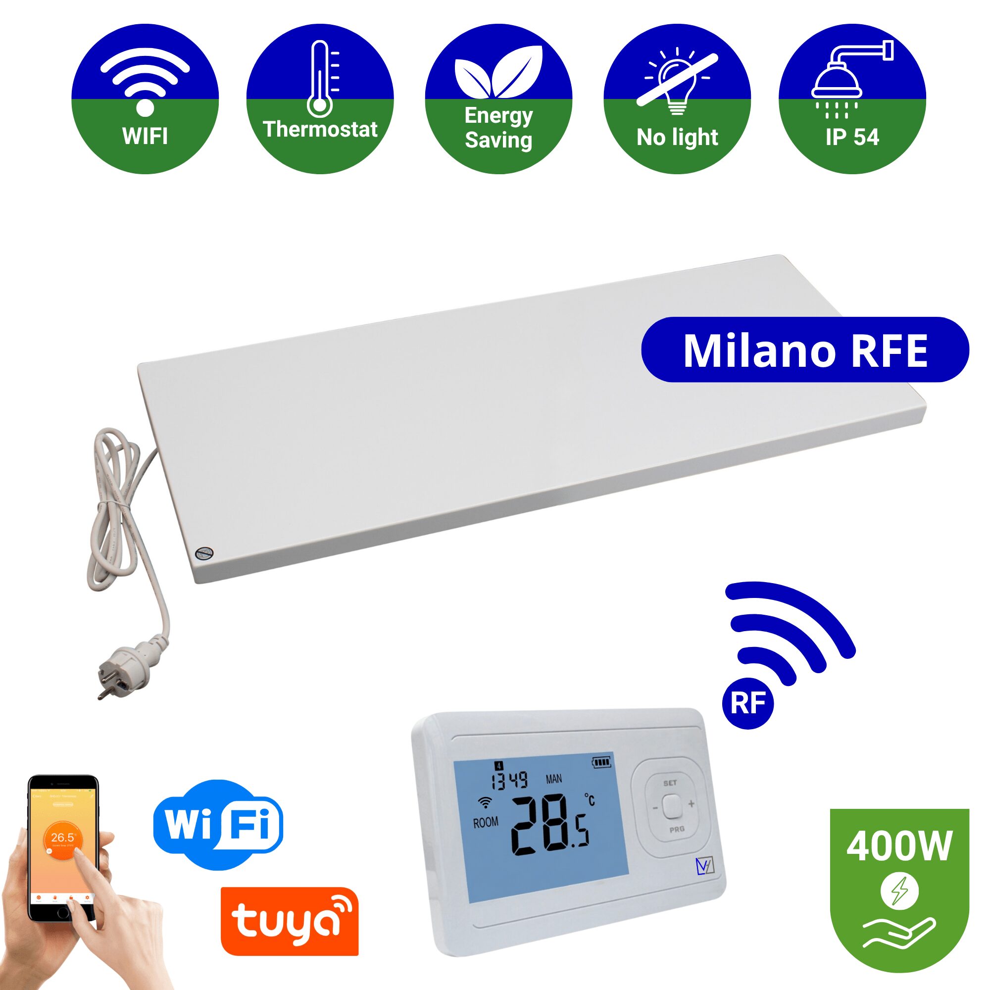 Infrarood paneel 400 watt - Milano RFE - 30 x 100 cm - Plafondpaneel met Echo-ontvanger - Afbeelding 5