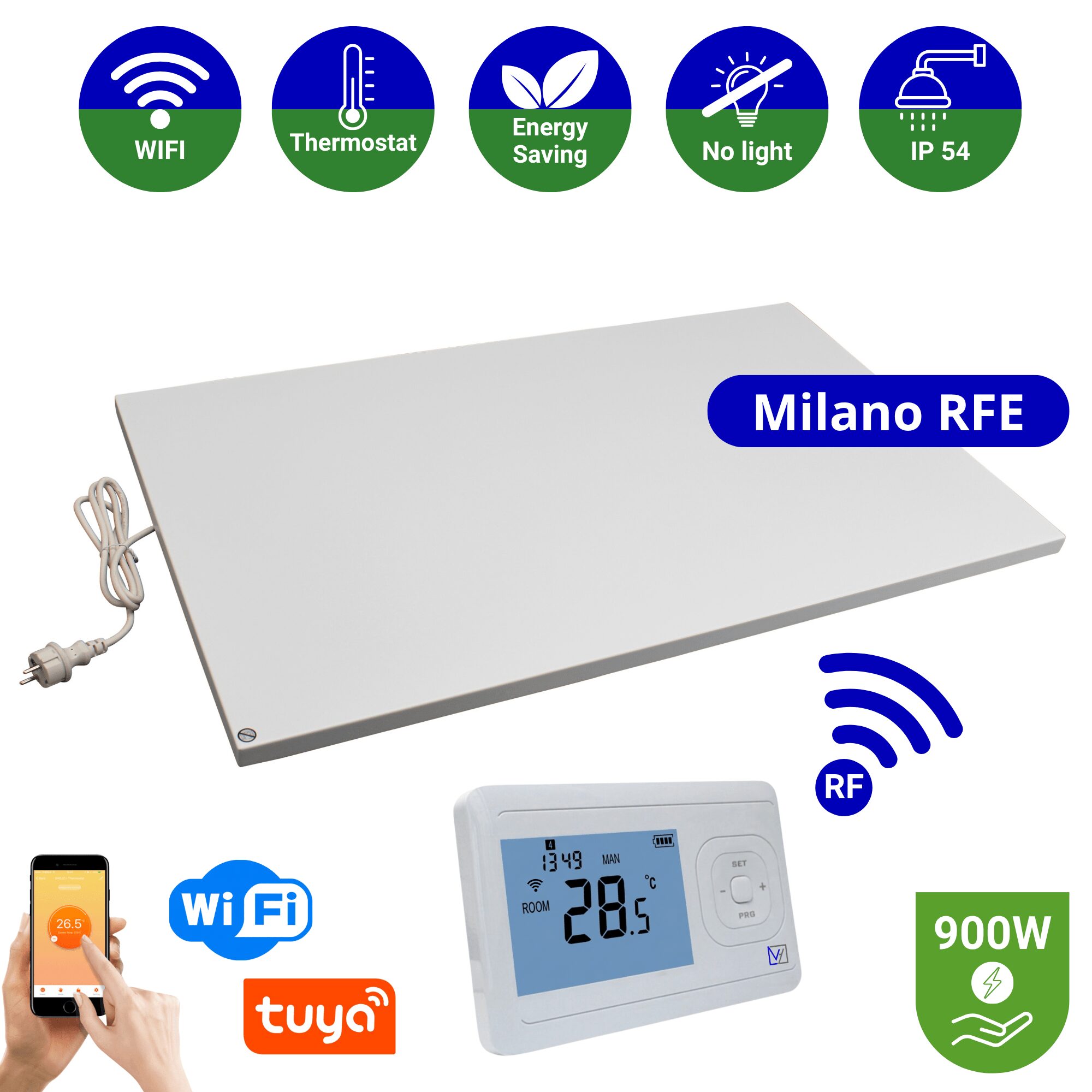 Infrarood paneel 700 watt - Milano RFE - 60 x 100 cm - Plafondpaneel met Echo-ontvanger - Afbeelding 5